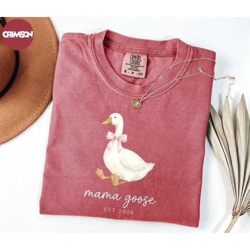 Comfort Colors® Mama Goose Est. 2026 Shirt, Gift for New Mom, Pregnancy Announcement Shirt, Goose Mom Shirt, Mom Life Shirt, Mama Shirt
