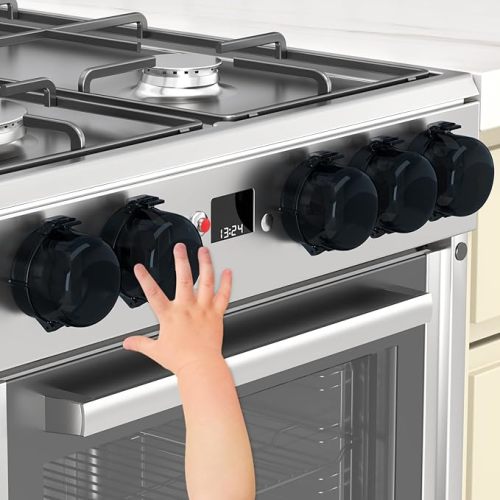 AOSITE Stove Knob Covers for Child Safety, 5 Pack Upgraded Stove Guard