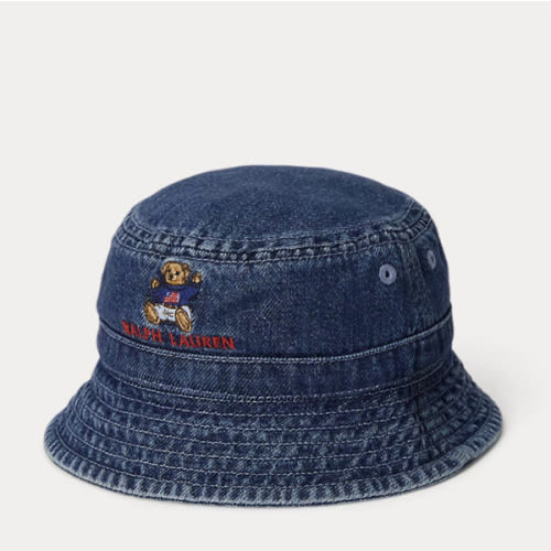 Polo Bear Indigo Denim Bucket Hat