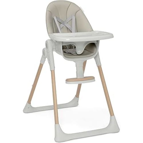 Delta Children Duet 2-in-1 High Chair and Infant Seat - Dishwasher Safe Meal Tray - FSC-Certified Wood, Taupe