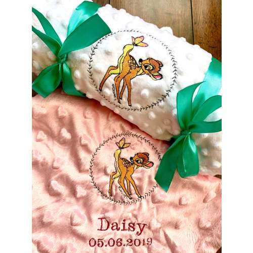 Personalised Bambi Blanket With Baby's Name And DOB