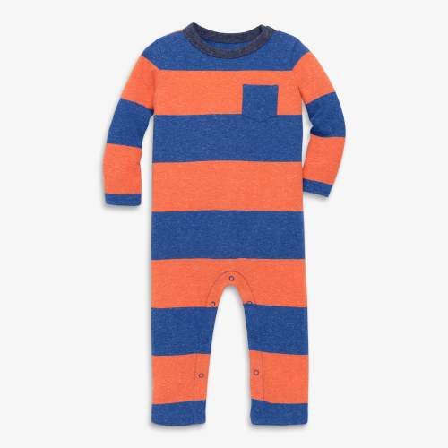 Clearance baby romper in bold heathered stripe | Primary.com