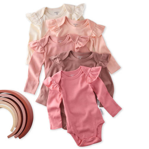 ASHLEY 5-Pack Long Sleeve Ruffle Bodysuits