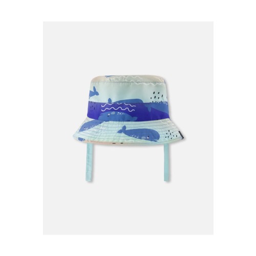 Recycled Polyester Blue Whale Print Beach Hat