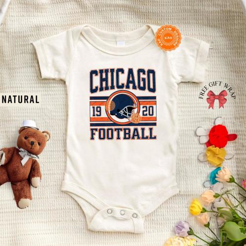 Chicago Football Baby Bodysuit, Toddler Bear T-Shirt, Sports Gear, Youth Game Day Tee