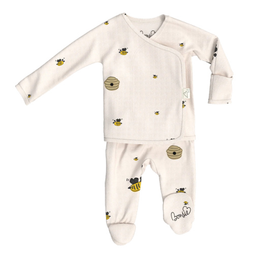 Footie - Bees & Honey – Bonsie Skin to Skin Babywear