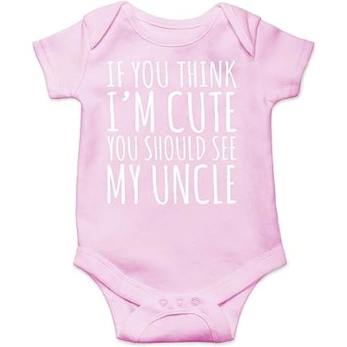 AW Fashions If You Think Im Cute You Should See My Uncle - Cute One-Piece Infant Baby Bodysuit