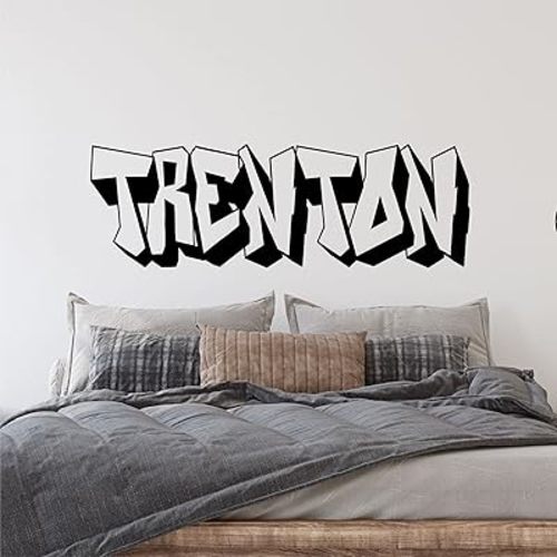 Graffiti Custom Name Sticker - Personalized Name Nursery Decal - Baby Monogram Vinyl Wall Art (38" Wide x 12" High)