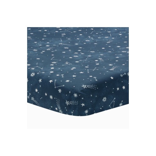 Sky Rocket Stars/Galaxy/Space 100% Cotton Fitted Crib Sheet