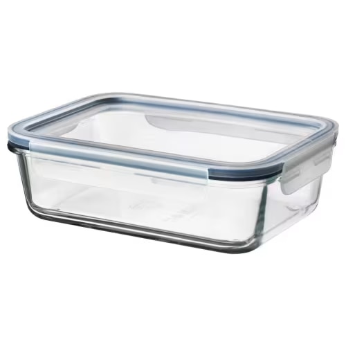 IKEA 365+ food container with lid, rectangular glass/plastic, 34 oz - IKEA US