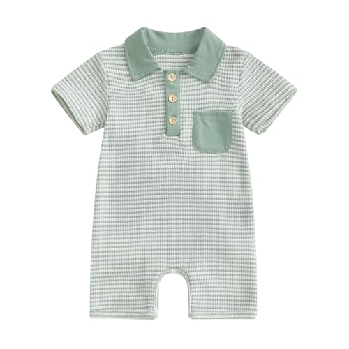 Infant Baby Boys Summer Wallfe Romper Striped Jumpsuit Toddler Newborn Boy Bodysuit Playsuit 6 12 18 24 Months