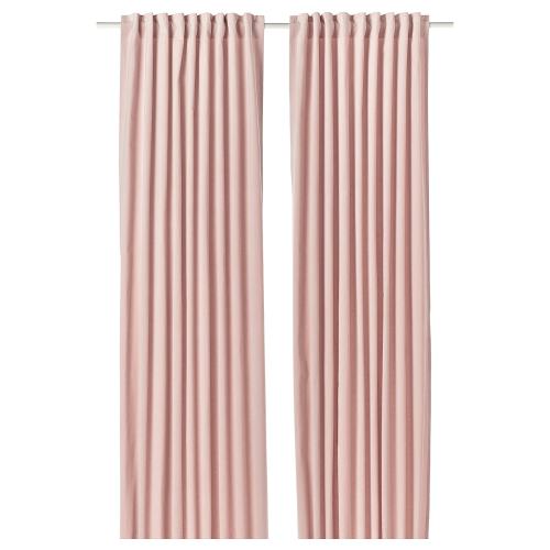 SANELA Curtains, 1 pair - pale pink/with heading tape 55x84 "