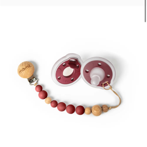 mōmi babypace pacifier gift set - cranberry