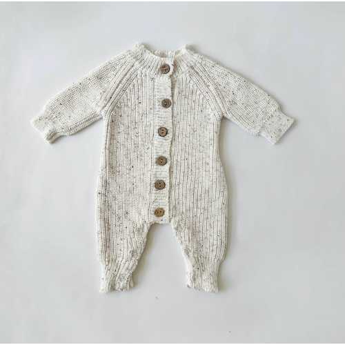 Baby Knit Jumpsuit Buttoned Outfit | Combo Options| Beanie booties Jumper| Coco-Speckle MEKO