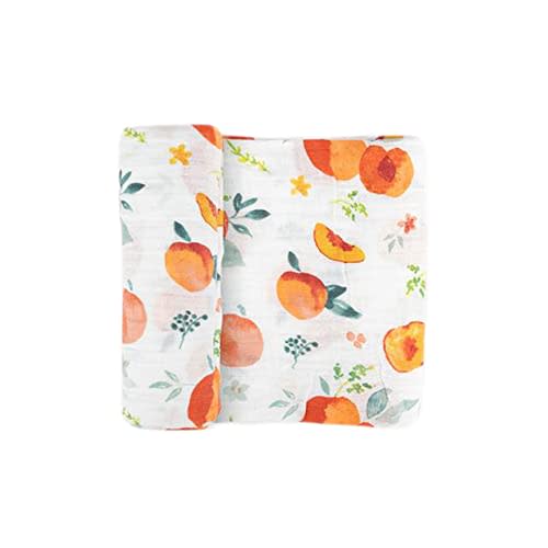 Little Unicorn Premium Cotton Swaddle Baby Blanket | Breathable Fabric | for swaddling, Play, Nursing & More (Georgia Peach)