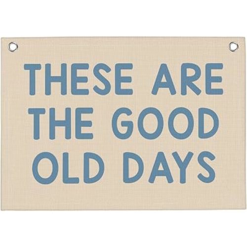 These Are The Good Old Days Banner Vintage Banner Wall Decor Wall Hanging Boys Girl Play Bedroom Dorm Room Decor 22x28 Inch
