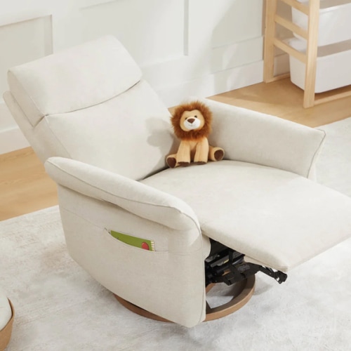 Vinca Power Swivel Nursery Glider Recliner with Power Lumbar & Headrest