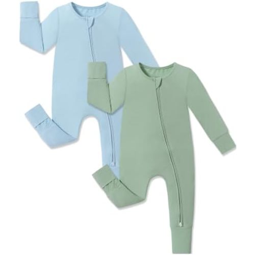 JunNeng Viscose from Bamboo Baby Boy Sleeper Pajamas with Mitts