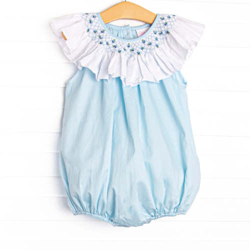 Porcelain Petals Smocked Bubble, Blue – Stitchy Fish