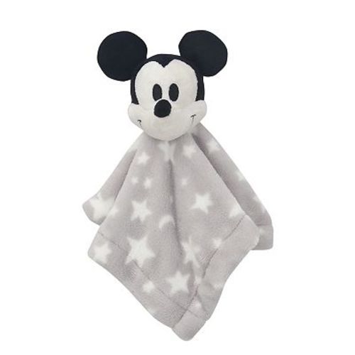 Lambs & Ivy Disney Baby Mickey Mouse Gray Stars Security Blanket/lovey