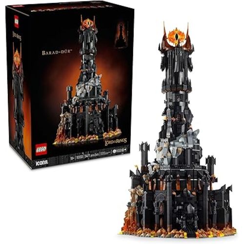 LEGO Icons Lord of The Rings Barad-dûr Building Set for Adults - Lord of The Rings Collectible for Fans - Includes 6 Minifigures - Gift for Men and Women - 10333