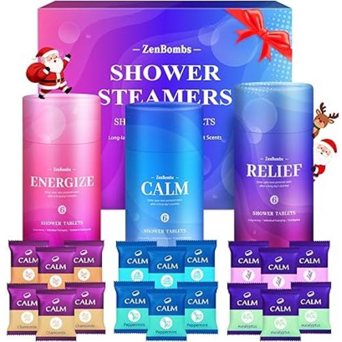 Shower Steamers, 18 Pack Set Shower Bombs with 6 Organic & Natural Fragrance, Self-Care & Relaxation Presents for Women and Men, Ideal for Personal Care and Birthday, Valentine's Day Presents