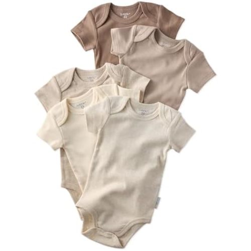 Avery 5-Pack Short Sleeve Bodysuits​ 100% Organic Cotton for Baby Boys​ & Girls
