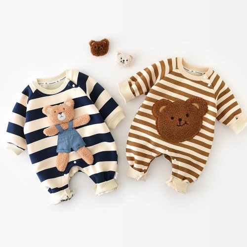 Warm Stripped Bear Jumpsuit Baby Toddler 3-24 Months – Skaldo & Malin