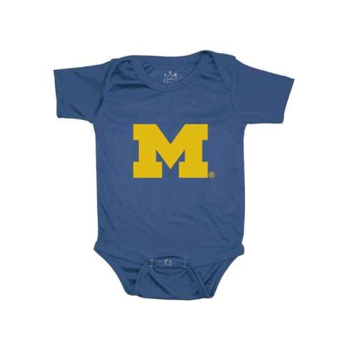 Little King Michigan Wolverines Baby BLUE Primary Logo One Piece - 31800608