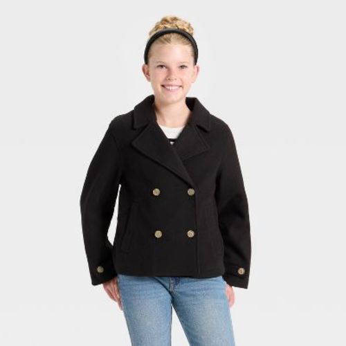 Girls' Faux Wool Jacket - art class™ Dark Black