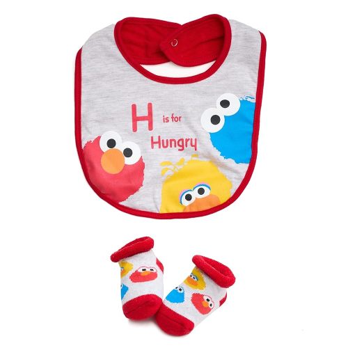 Sesame Street Elmo & Cookie Monster Bib and Booties Set – Adorable Baby Gift for Newborns and Infants (0-12M)
