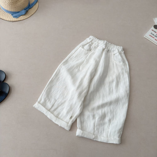 Toddler Kid Linen Solid Color Pants