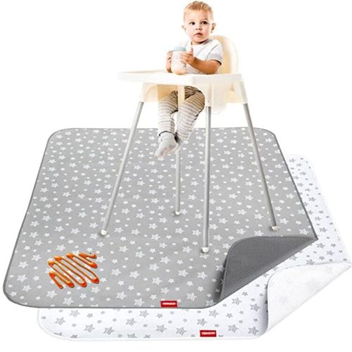 Splat Mat for Under High Chair, Anti Slip Splash Mess Floor Mat 2 Pack