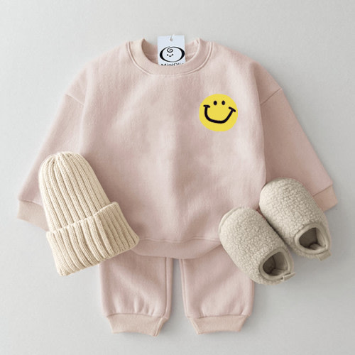 3-6 months, Beige, Smile Sweatsuit Set