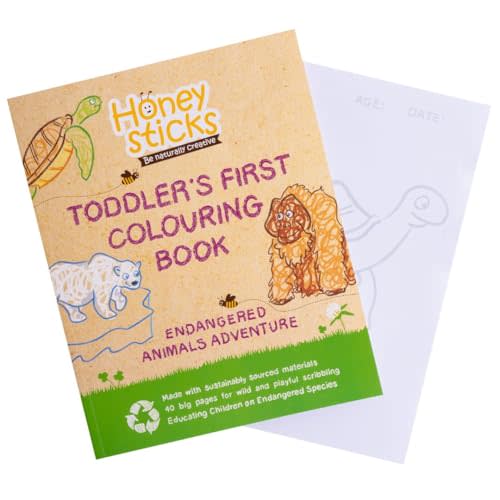 Honeysticks My First Coloring Book for Toddlers 1-3, Large Cute and Simple Images, 40 Pages, Fun and Educational Preschool Coloring Book for Kids Ages 2-4
