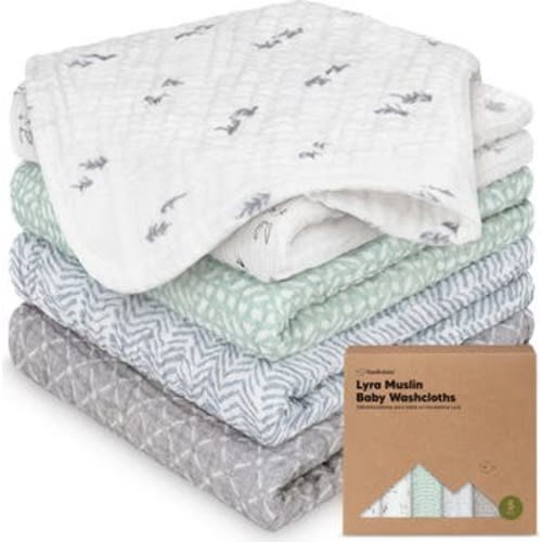 5-Pack Lyra Muslin Baby Washcloths