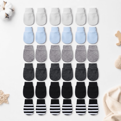 18 Pairs No Scratch Cotton Baby Mittens 0-6 Months Infant Gloves for Boys Girls