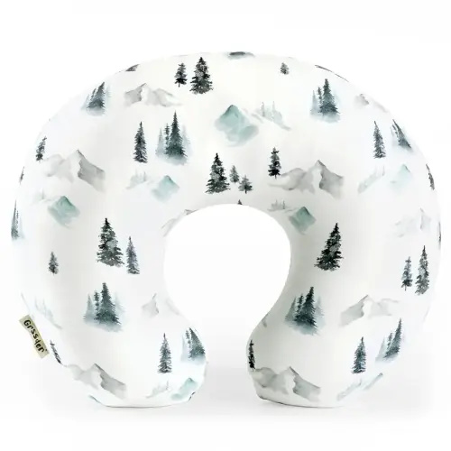 GRSSDER Nursing Pillow Cover Stretchy Minky Removable Nursing Covers for Breastfeeding Pillows, Ultra Soft Comfortable Slipcover for Boys, Wild Forest Pattern