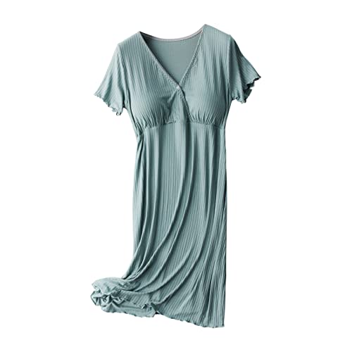 TANGNADE Nursing Dress Maternity Nightgown Sleepwear for Breastfeeding Maternity Dress Comfy Loungewear for Pregnancy