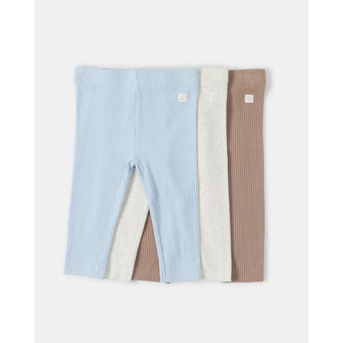 3 Pack Cotton Rib Leggings - Kmart