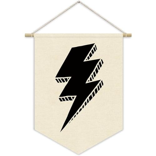 Playroom Canvas Banner, Lightning Sign Boy Nursery, Kids Room Decor, Toddler & Boy Room - Wall Art 15x11in