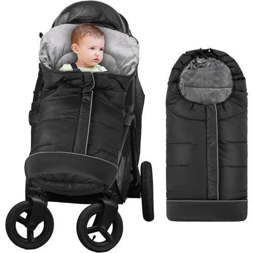 Yoofoss Winter Stroller Cover - Universal Toddler Footmuff, Water Resistant Coral Baby Stroller Bunting Sleeping Bag