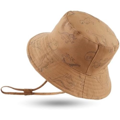 JANGANNSA Dinosaur Baby Boys Sun Hat Cotton Toddler Girls Bucket Hats Summer Sun Protect Cap for Kids
