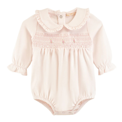 Sweet Roses Smocked Collared Bubble w/ Emb (Infant)