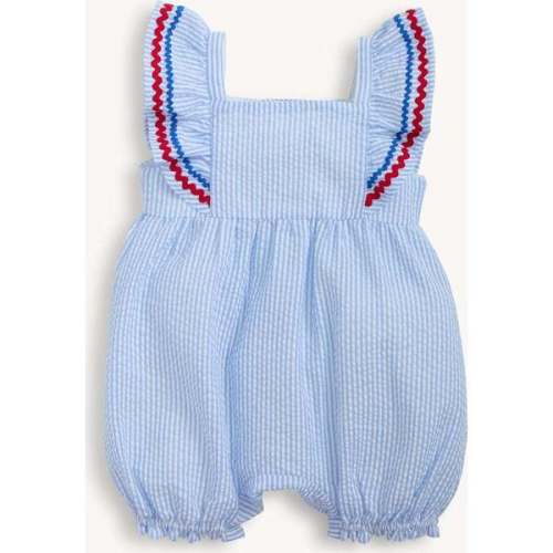 Seersucker Stripe Flutter Sleeve Romper