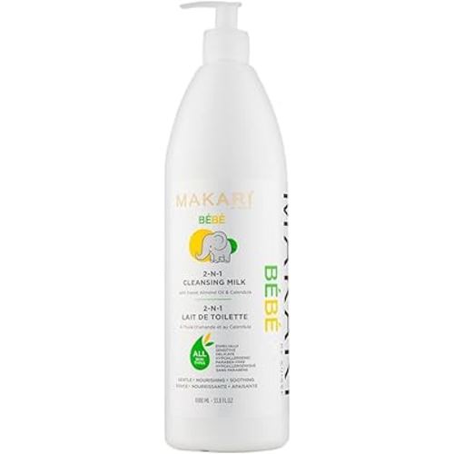 Makari Bebe Cleansing Milk (1000 ml) | Baby Body Wash & Softening Formula for Dry Skin | Helps Comfort Delicate Skin | Gentle for Infants 3 Months+ | For Sensitive Skin