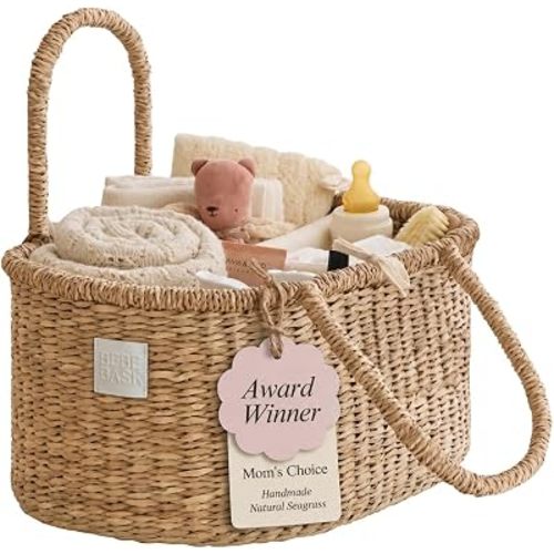 BEBE BASK Premium Baby Diaper Caddy Organizer Basket with Cotton Divider