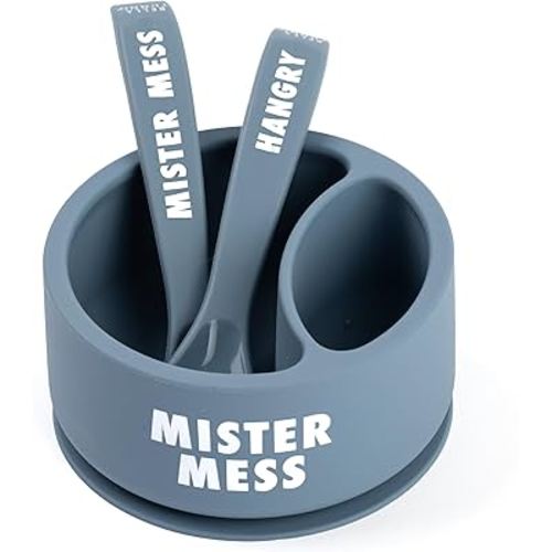 Bella Tunno Silicone Suction Bowl & Spoons for Toddlers & Babies, Food Grade BPA Free Silicone, Non Slip Base, Microwave & Dishwasher Safe, Ideal Baby-Led Weaning Bowl