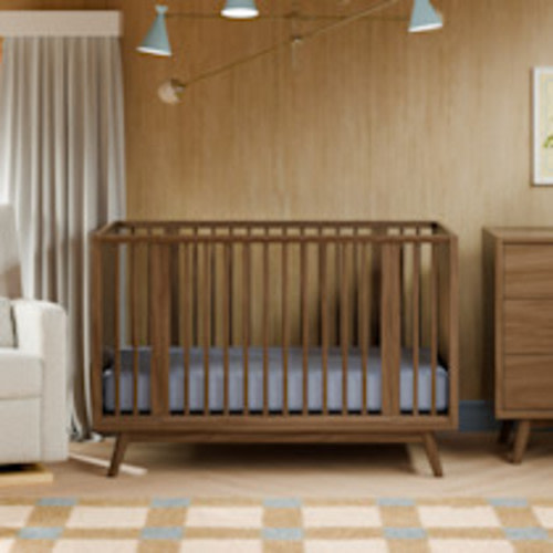 babyletto Palma 8-in-1 Convertible All-Stages Crib with Bassinet & Toddler Bed Kits - Natural Walnut