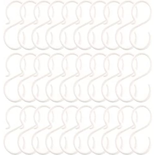 POVETIRE 30 Pack 2.5 Inch Rubber White S Hook for Hanging Baby Headband Hair Accessories Baby Bib NecklaceJewelry Hat Holder